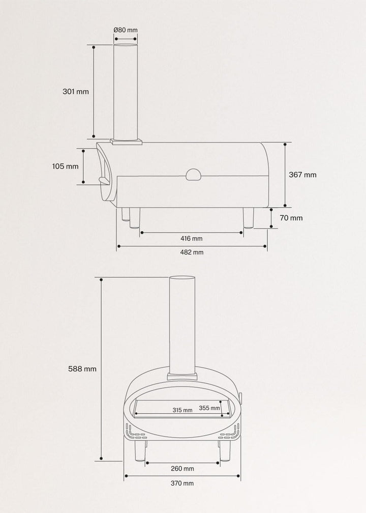 CREATE/PIZZA MAKER ADVANCE/Pellet-Ofen für Steinofenpizzen/Pizzen bis Ø30 cm, schnelles Aufheizen, T
