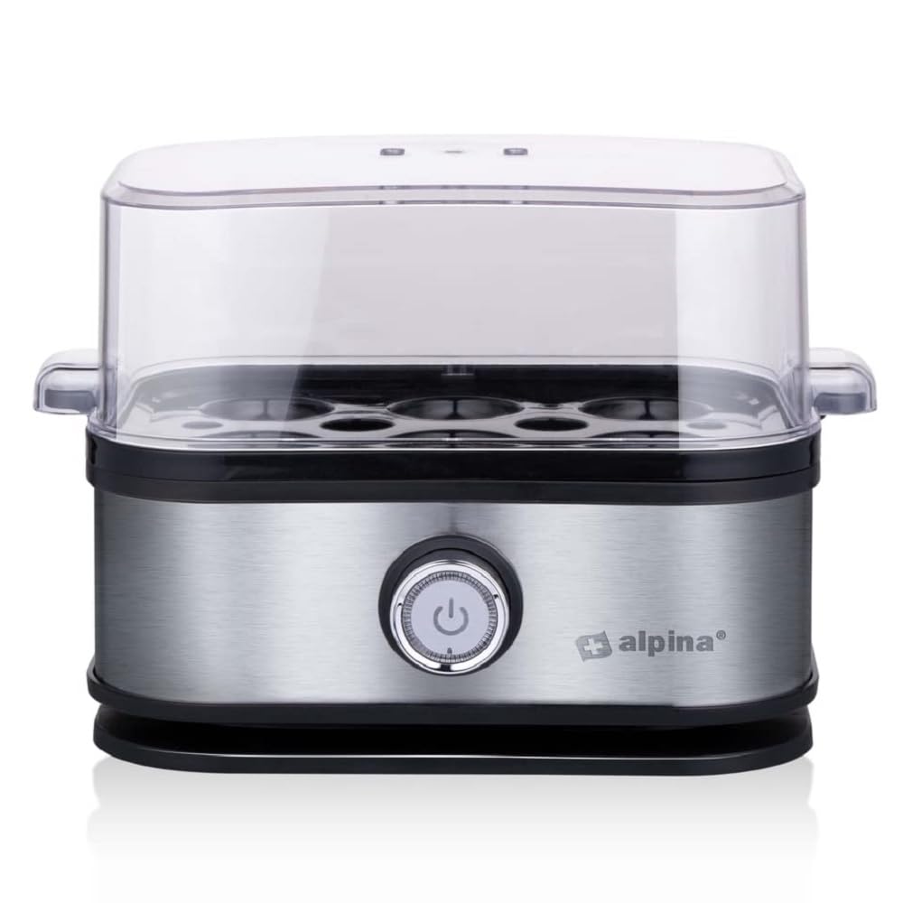 ALPINA Eierkocher, 210 Watt, Silber-Schwarz