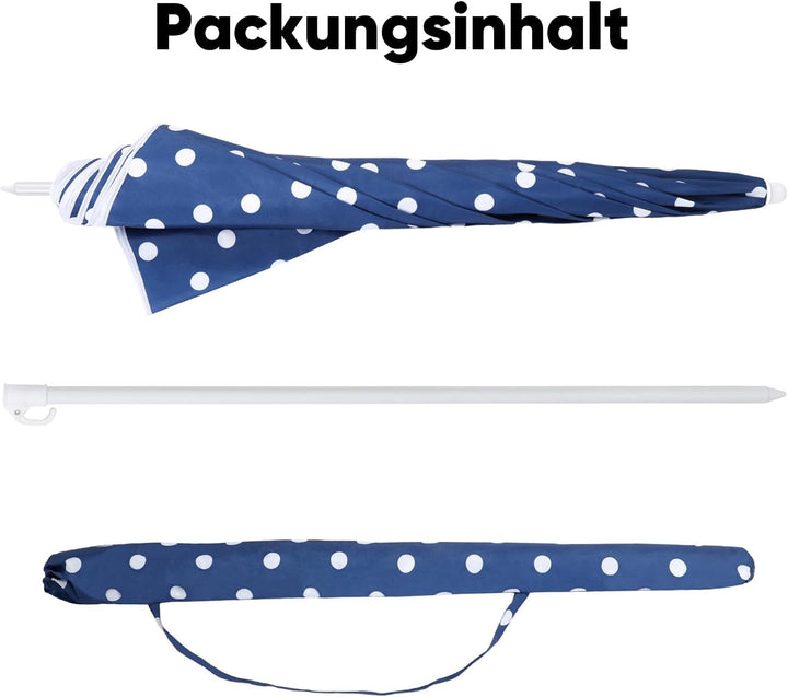 Sekey 160 cm Sonnenschirm Strand mit Schutzhülle für Balkon Garten & Terrasse Neigungswinkel und Höh