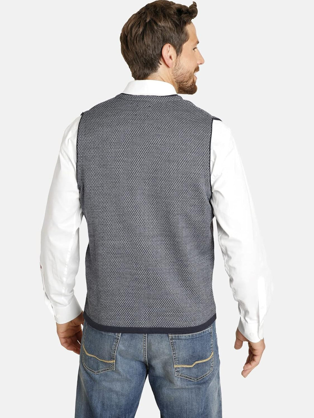 Jan Vanderstorm Herren Strickweste Tane XL Grosse Grössen Dunkelblau, XL Grosse Grössen Dunkelblau