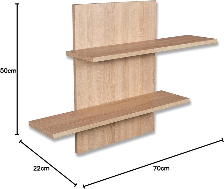 STEMA Seyfried Wandregal Sam in Sonoma Eiche - 700x500x220 Wandboard, Schweberegal, Hängeregal, Sono