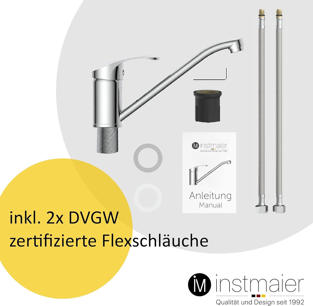 instmaier K1 Küchenaramtur | Wasserhahn Küche | Mischbatterie für die Küche | Armatur Spüle | Spülti