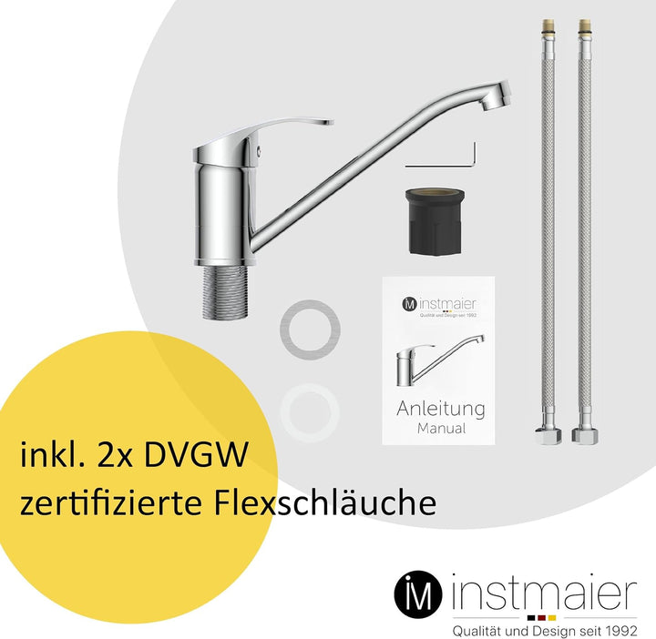 instmaier K1 Küchenaramtur | Wasserhahn Küche | Mischbatterie für die Küche | Armatur Spüle | Spülti