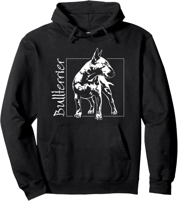 Stolzer Bullterrier Hund Hunde Portrait Hundeportrait Pullover Hoodie
