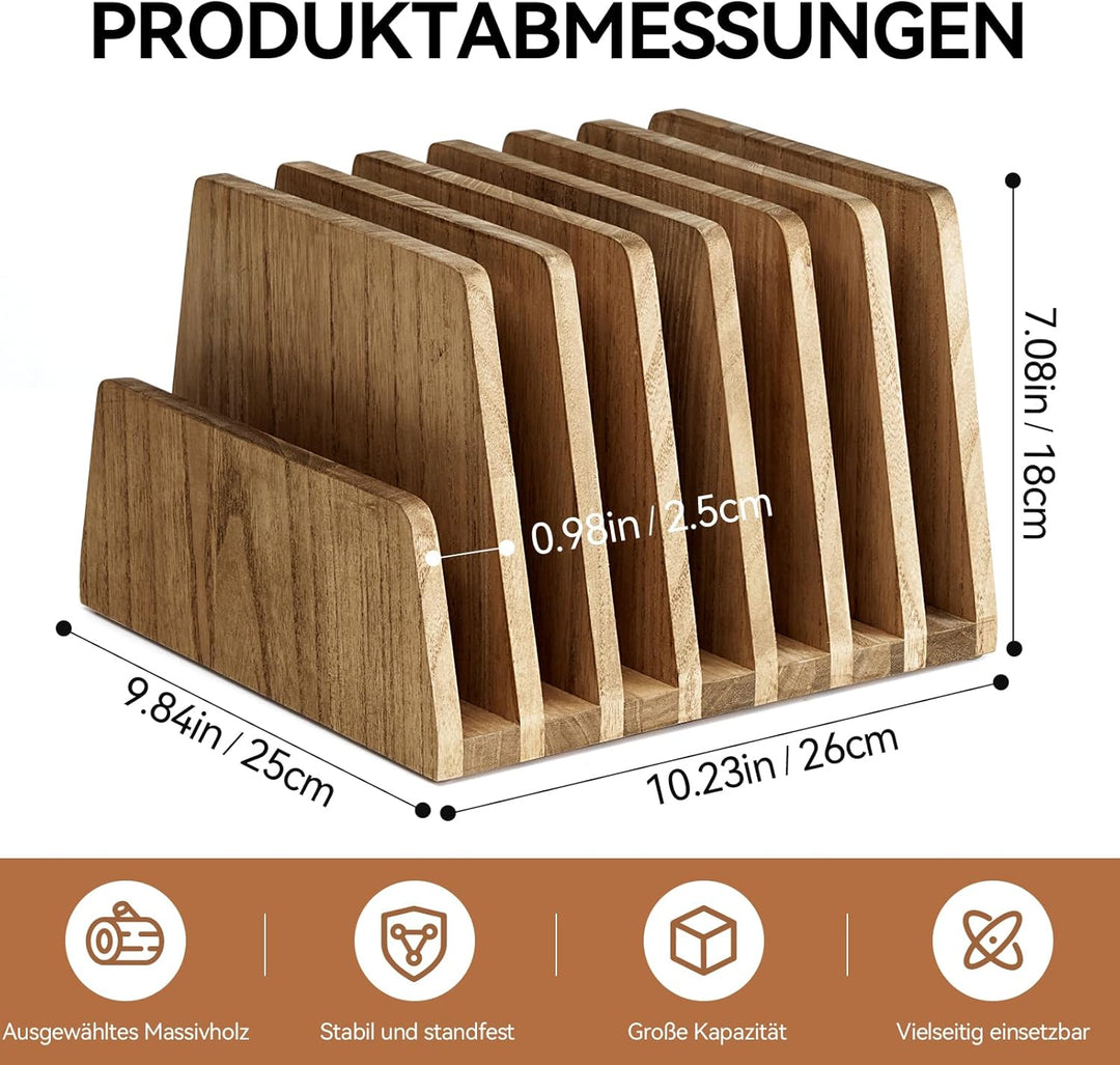 KIRIGEN Desktop File Document Holder Stand 7 Slots Mail Paper Organizer Desk Sorter Holder for File