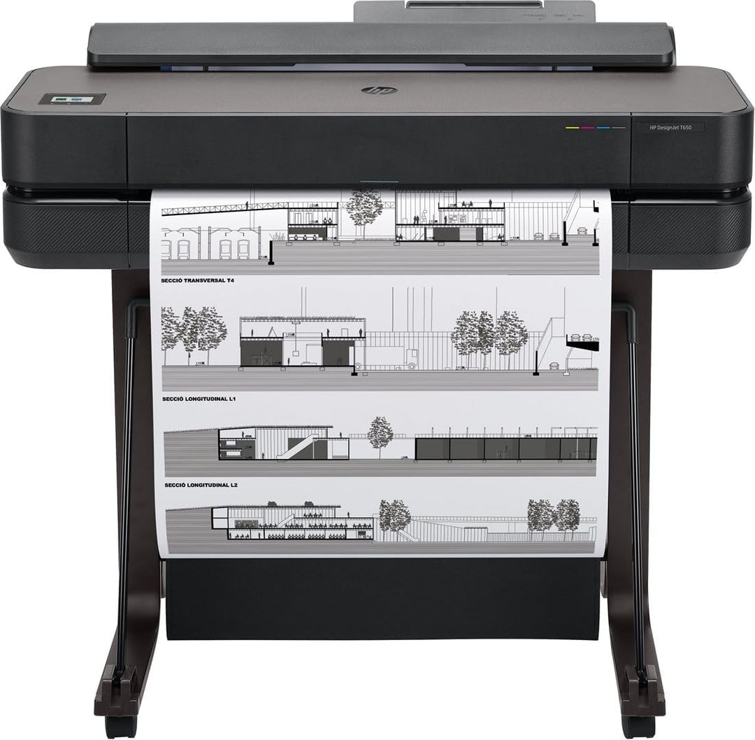 HP DesignJet T650 Grossformatdrucker, 24 Zoll, bis zu A1, mobiles Drucken, Wi-Fi, Gigabit Ethernet,