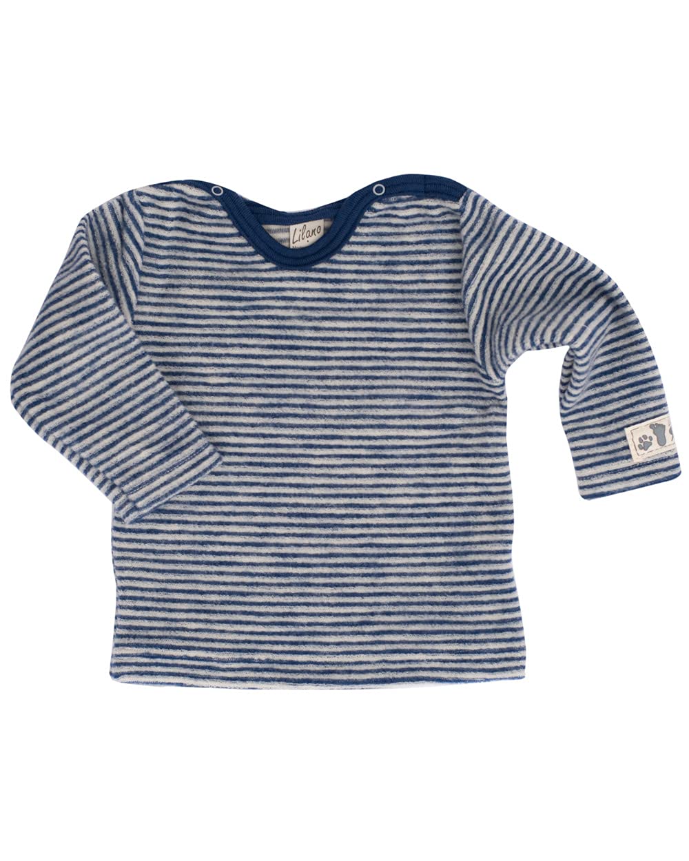 Lilano, Merino Baby Pullover Flausch, 100% Wolle (kbT) 68 Marine/Natur, 68 Marine/Natur