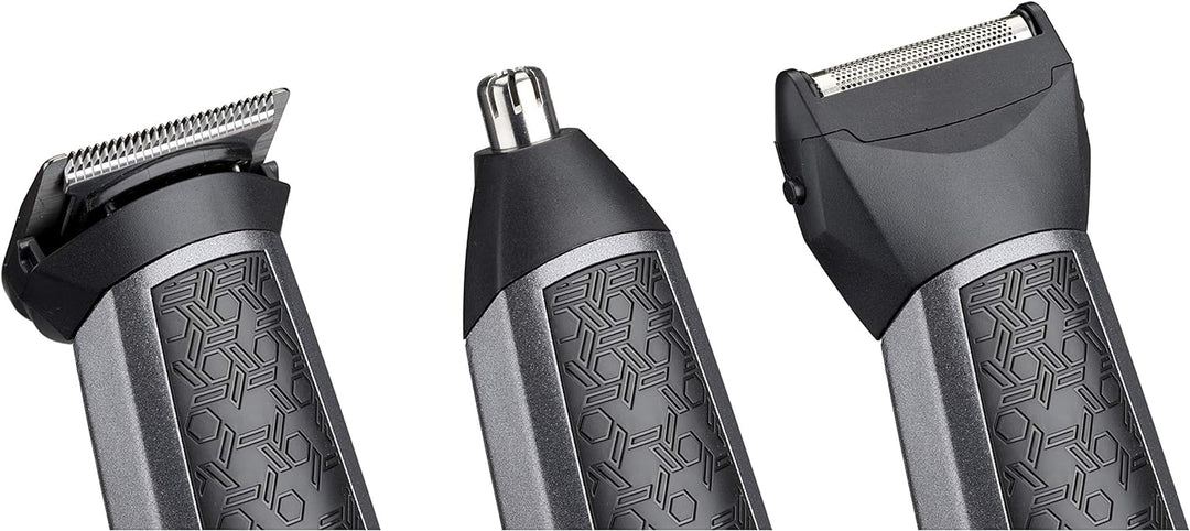BaByliss Men 11-in-1 Pflege-Set für Gesicht und Körper, Carbon, Titan, mit Nasentrimmer und Folienra