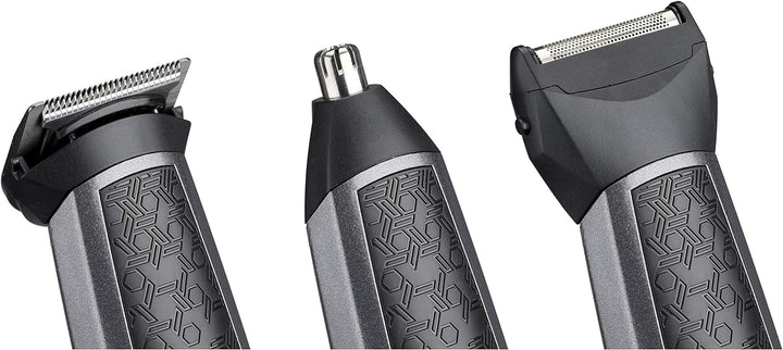 BaByliss Men 11-in-1 Pflege-Set für Gesicht und Körper, Carbon, Titan, mit Nasentrimmer und Folienra