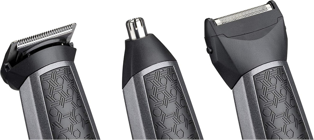 BaByliss 10-in-1 Carbon Titanium Multi-Grooming Trimmer Kit abwaschbar für Körper, Bart und Nasenhaa