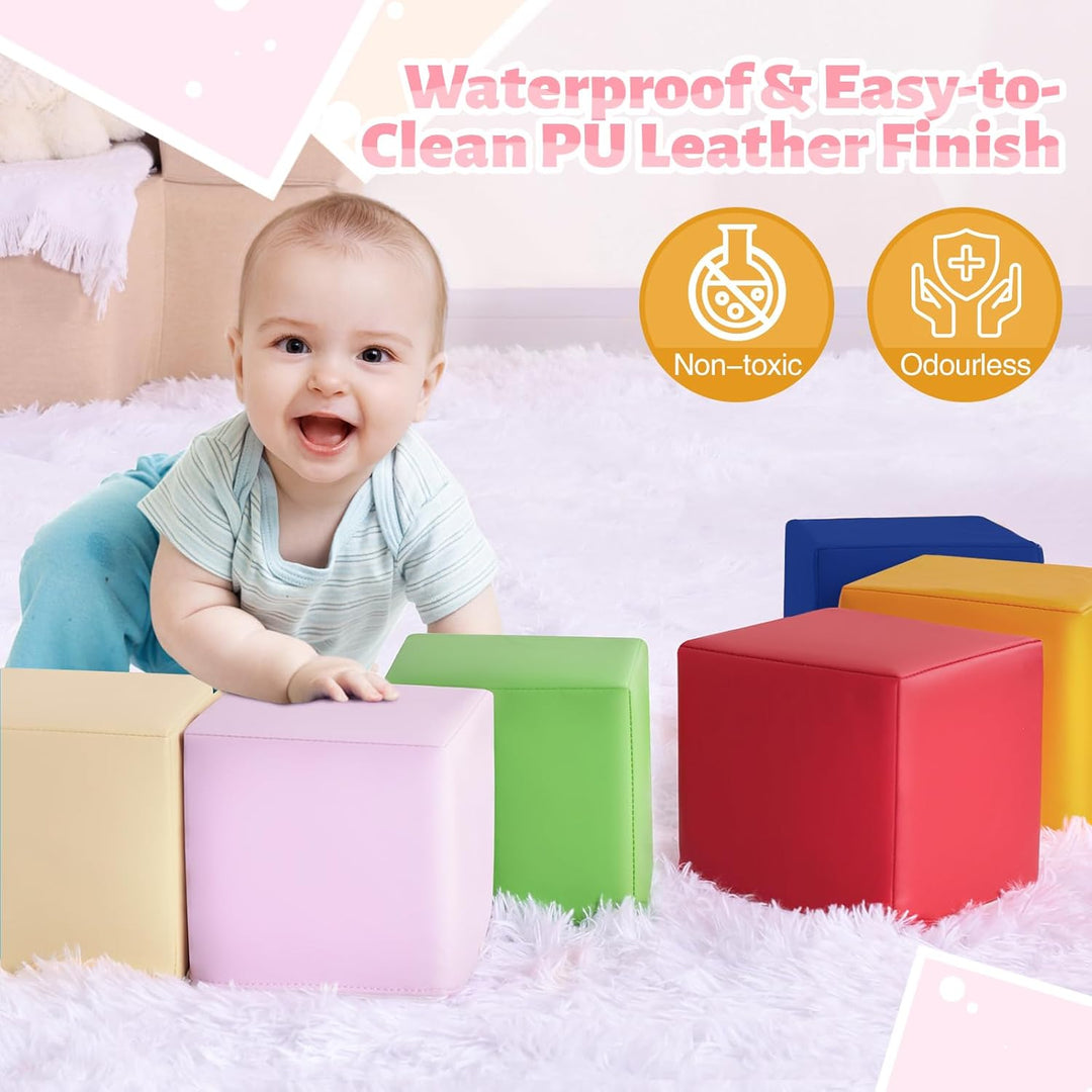 Foam Building Blocks for Toddlers: 12 PCS Soft Building Blocks for Toddlers Colorful Stacking Blocks