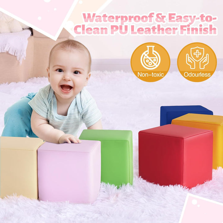 Foam Building Blocks for Toddlers: 12 PCS Soft Building Blocks for Toddlers Colorful Stacking Blocks