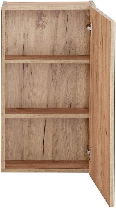 Lomadox Badmöbel Spiegelschrank 40 cm, Wotan Eiche Nb. Nb., 1-türig, 2 Einlegeböden, B/H/T ca. 40/75