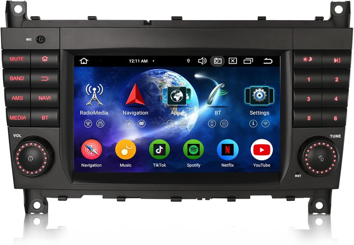 Erisin Android 11 Autoradio Mit GPS Navi für Mercedes Benz C-Klasse W203 CLC Klasse W203 C180 CLK Kl