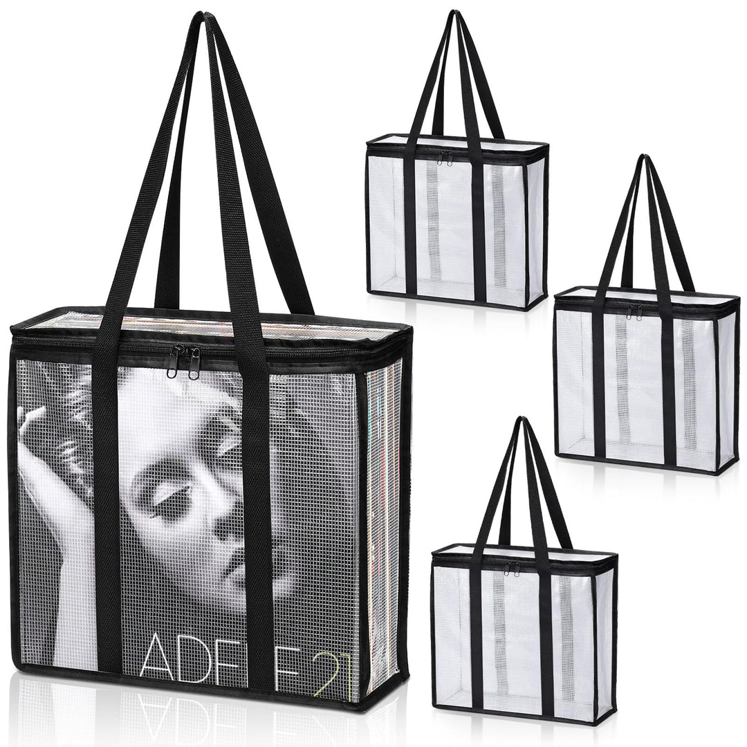 Facmogu LP Vinyl Record Storage Bag (3 Pack), Clear Record Storage Cases für ca. 110 Alben Lagerung