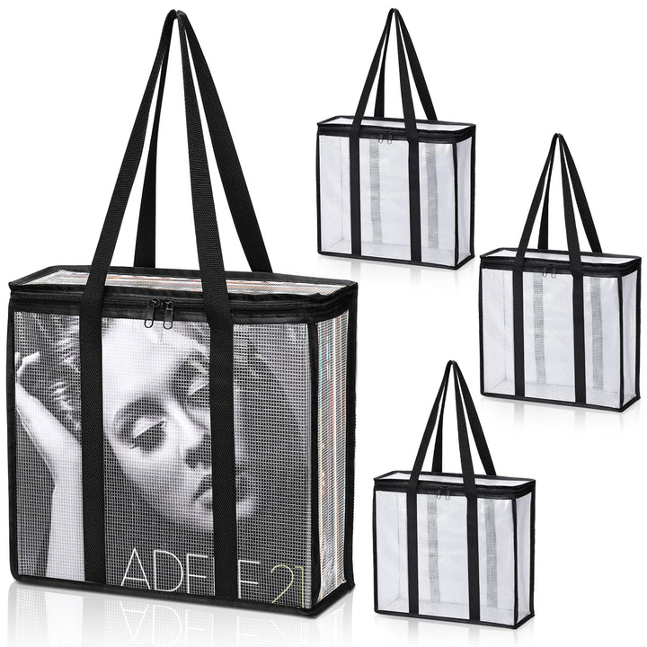Facmogu LP Vinyl Record Storage Bag (3 Pack), Clear Record Storage Cases für ca. 110 Alben Lagerung