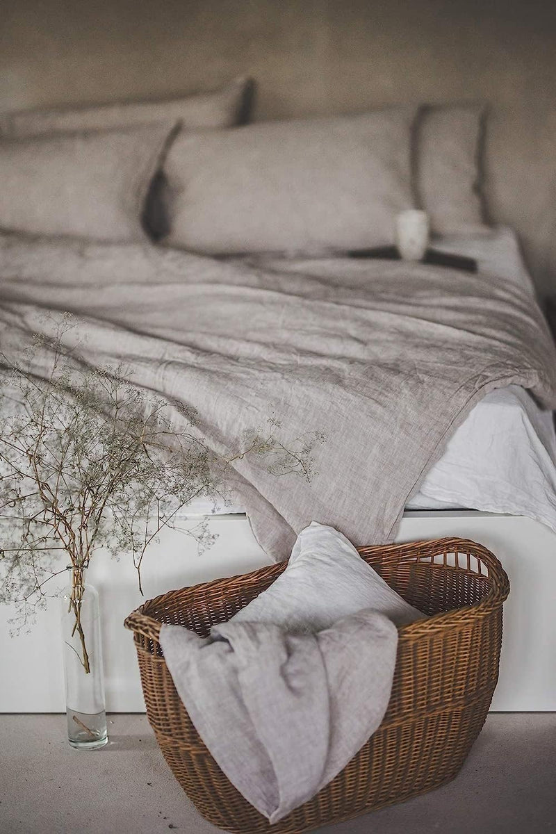 Ger3as Leinen Bettwäsche Set 100% Natur Leinen Stonewashed, Naturfaser Leinen, mit Hotelverschluss 2