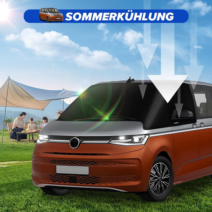 für VW T7 2021-2024 Auto Windschutzscheiben Abdeckung, 600D Wasserdicht Sonnenschutz Frontscheibe Th