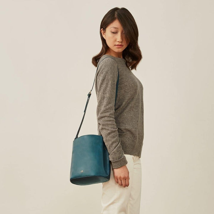 Maxwell Scott Hochwertige Leder Bucket Bag Handtasche Palermo in Dunkelbraun, Dunkelbraun