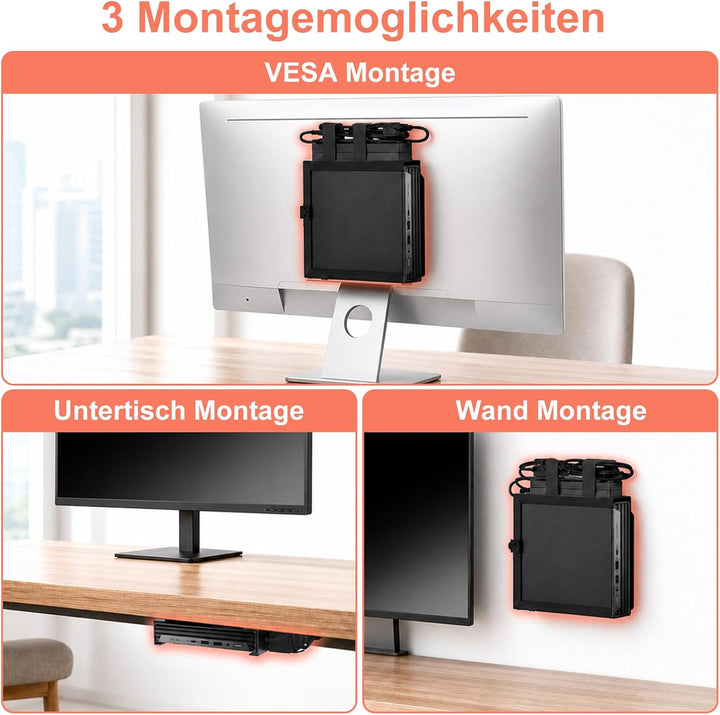 Halterung für HP Desktop Mini PC Halterung VESA/Wand/Unter Schreibtisch Halterung für HP EliteDesk 8