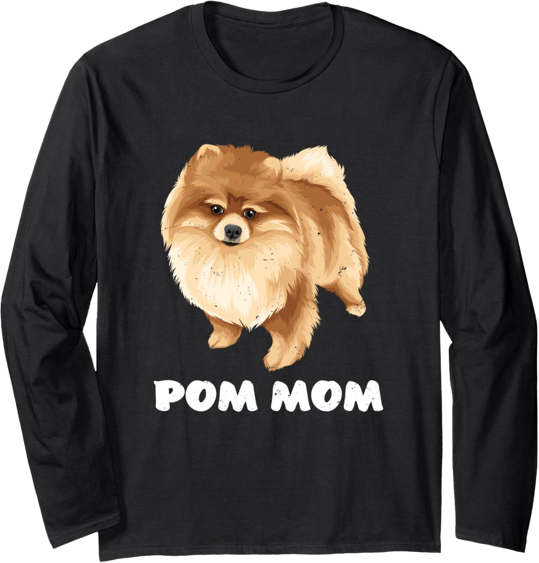 Pom Mom Funny Graphic Shirt for Pomeranian Dog Mom Langarmshirt
