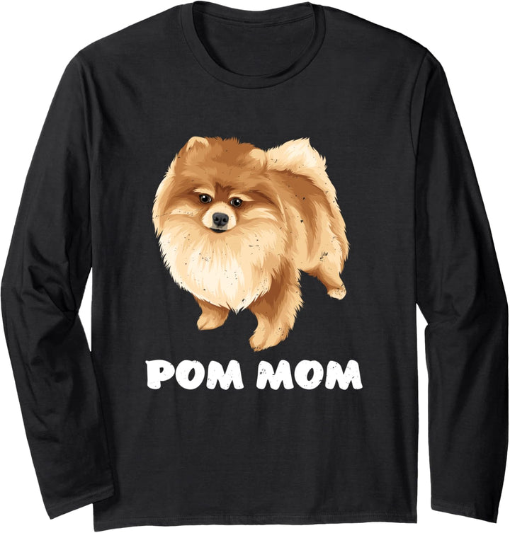 Pom Mom Funny Graphic Shirt for Pomeranian Dog Mom Langarmshirt