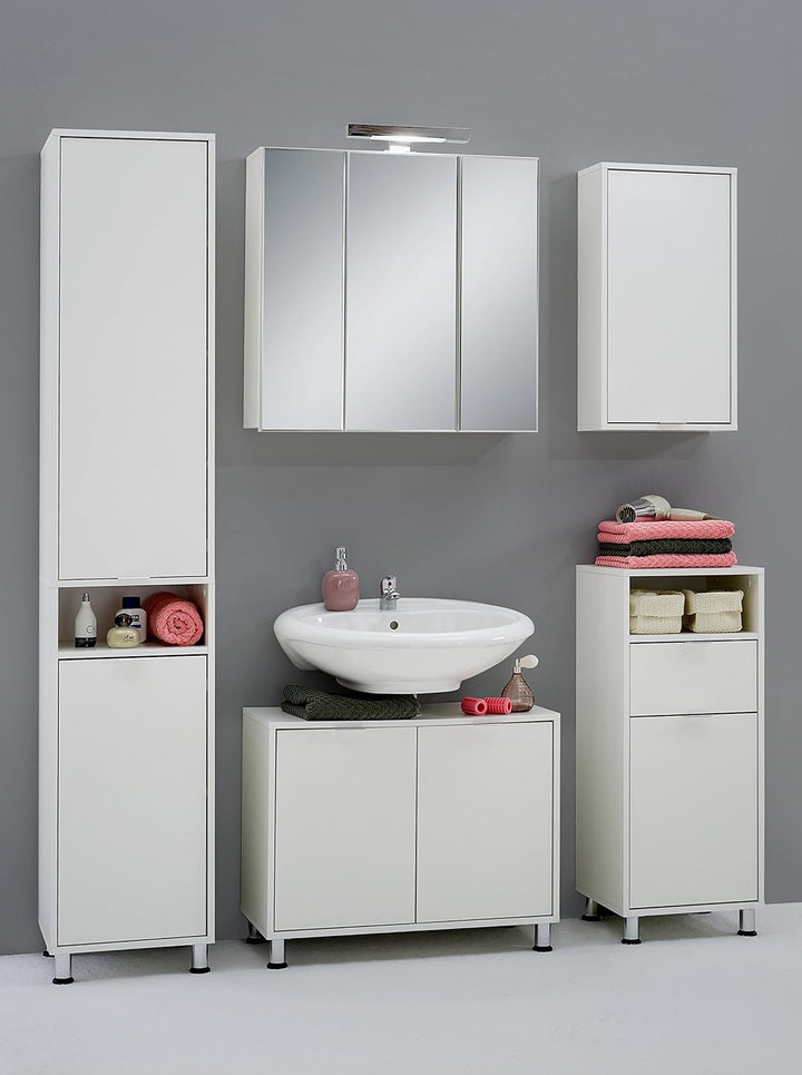 FMD Möbel, 925-003 Zamora 3 Spiegelschrank, melaminharz beschichtete spanplatte, masse 70.0 x 69. 0