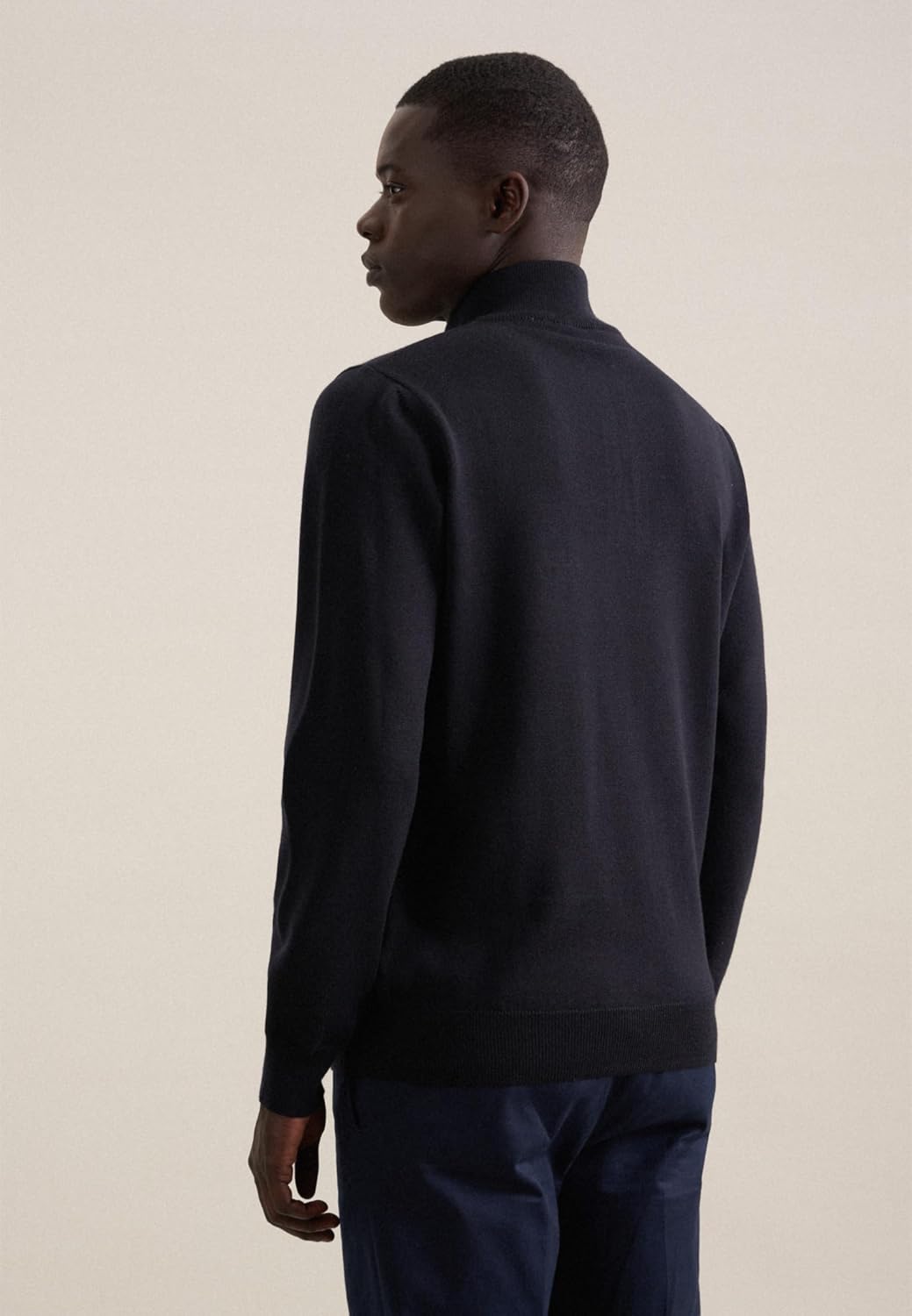 Seidensticker Herren Merino Reissverschluss Pullover S Blau, S Blau