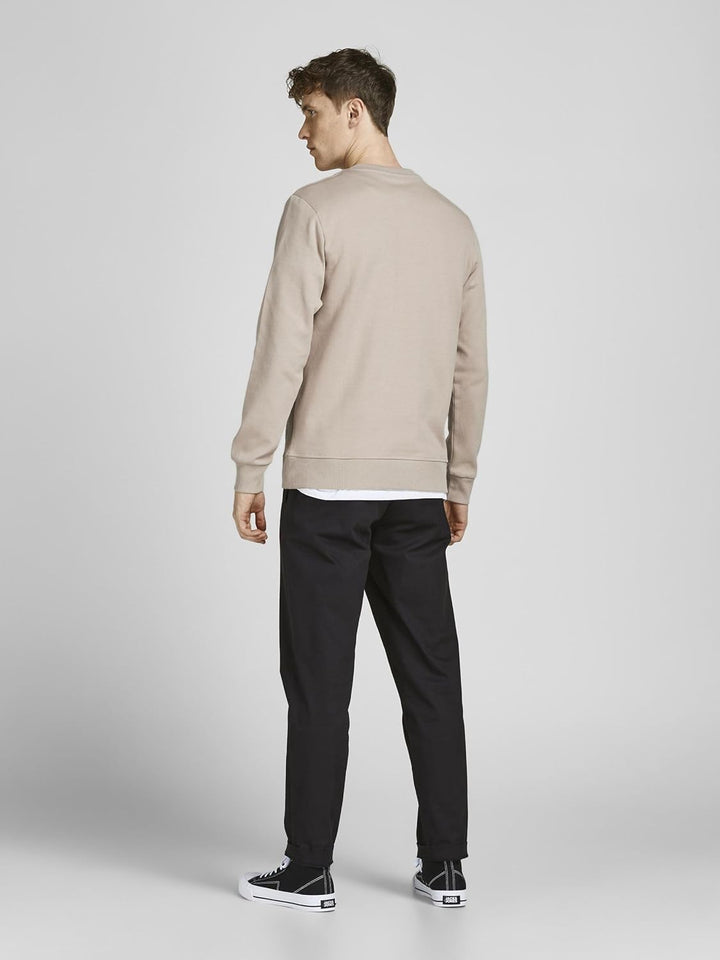 JACK & JONES Male Sweatshirt Einfarbig Sweatshirt, 3XL Beige (Crockery/Reg)