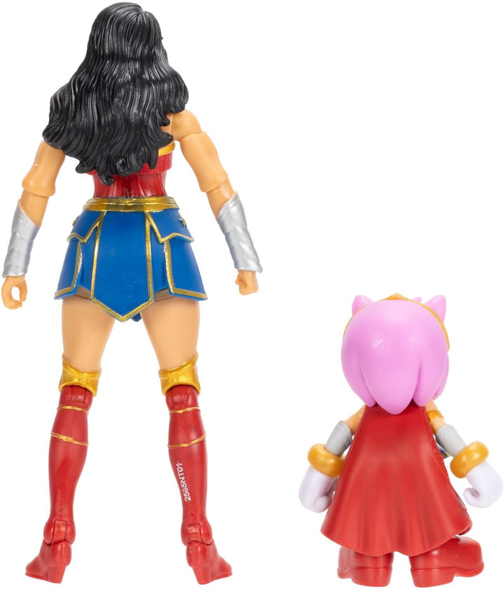 DC x Sonic Amy & Wonder Woman Actionfiguren-Multipack, Jakks Pacific, enthält eine 6,35 cm grosse Am