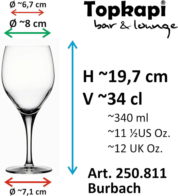 Topkapi Aperol Spritz Glas Burbach – Aperol Spritz Gläser, Cocktail Glas, 340ml, Profi-Glas Bleifrei