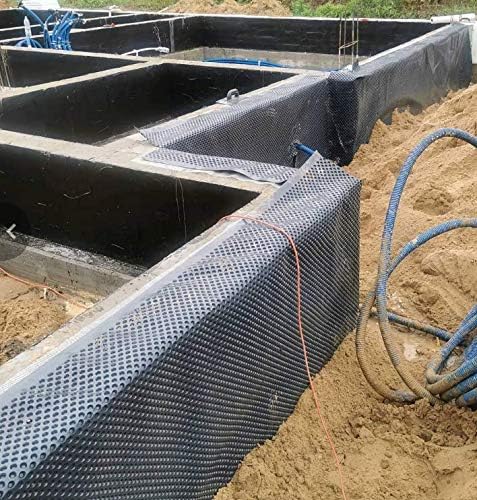 Noppenfolie 350g/m2 Grundmauerschutz Noppenbahn Mauerschutz (1m x 10m), 1m x 10m