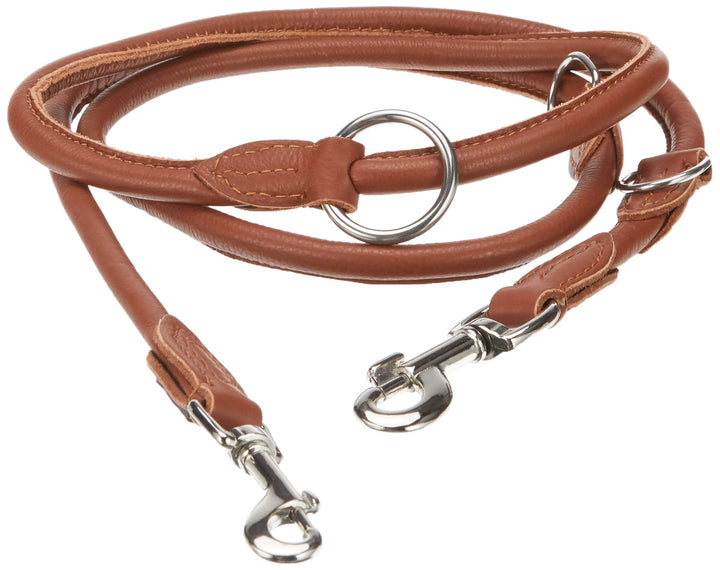 Kerbl Pet 81098 Rundleder-Führleine Roma 200 cm, 8 mm, cognac Cognac Mittel, Cognac Mittel