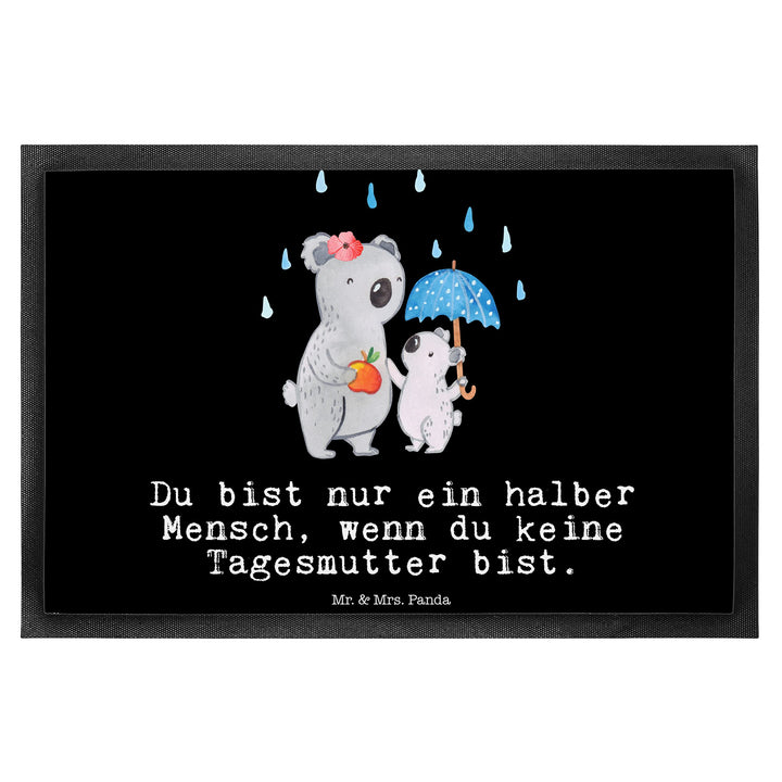 Mr. &amp; Mrs. Panda 40 x 60 cm Fussmatte Tagesmutter mit Herz - Geschenk, Abschied, Türmatte, Vorleger,