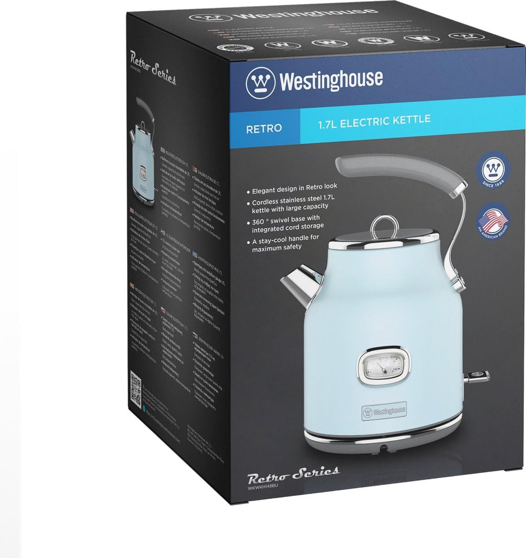 Westinghouse Retro Wasserkocher Kocher Für Wasser Mit Temperatur & Wasserstandsanzeige, Mit Kalkfilt