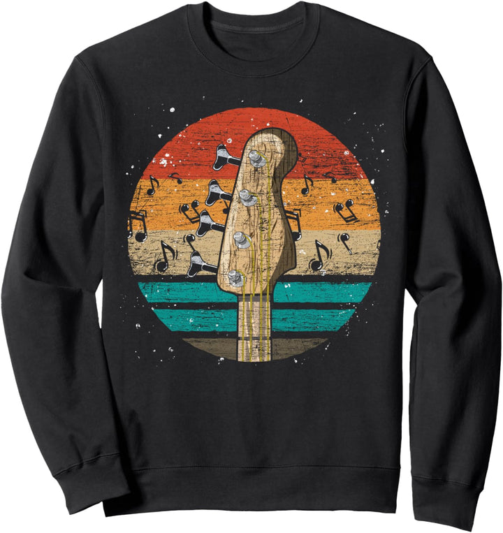 Bassspieler Rock Musikinstrument Bassist Retro Bass Gitarre Sweatshirt