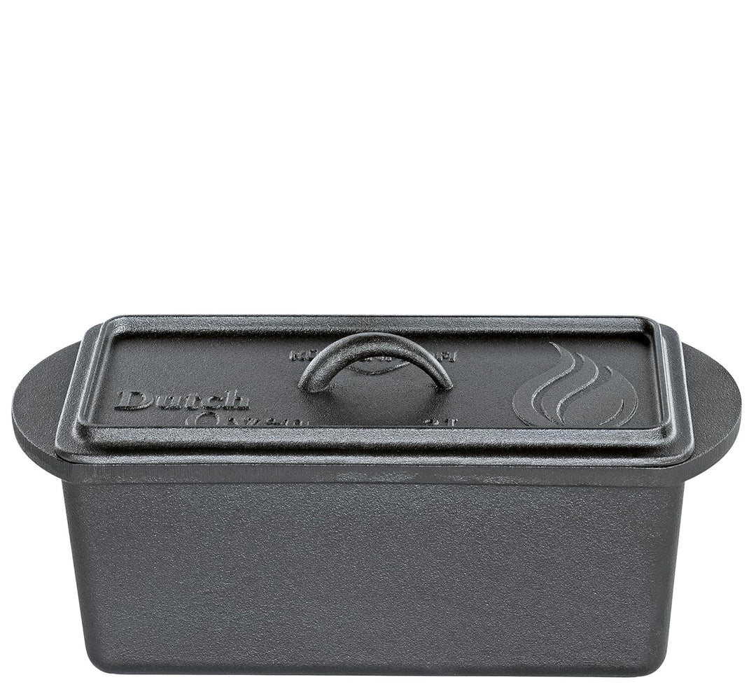 Küchenprofi Dutch Oven BBQ, Gusseisen, Gebrauchsfertig vorbehandelt, Gusstopf in Kastenform, Mit Dec
