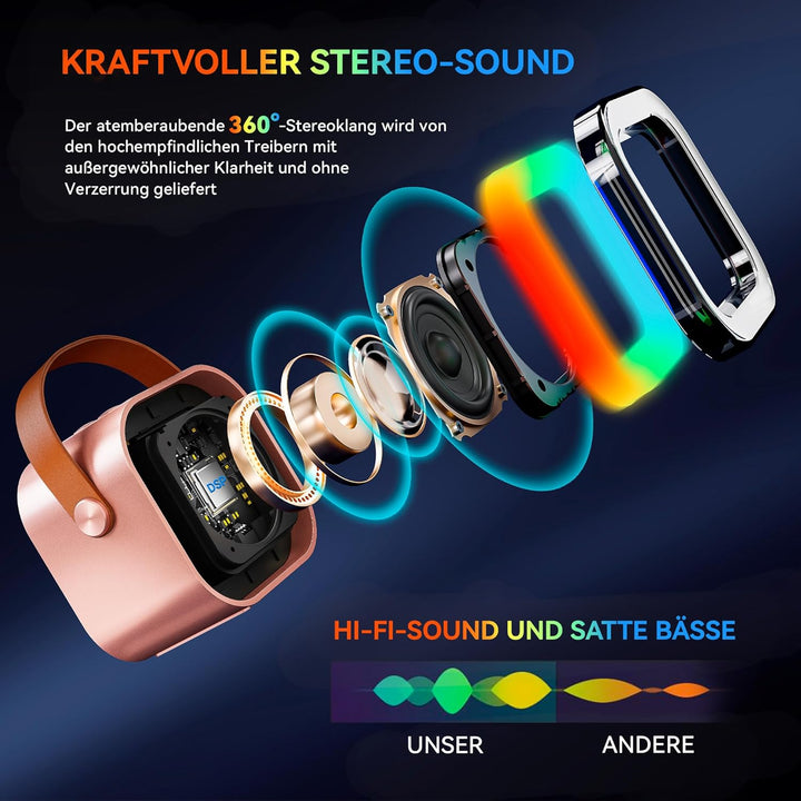 [2025] Karaoke Maschine mit 2 Karaoke Mikrofonen Musikinstrumentzubehör: Wowstar Karaoke Anlage mit
