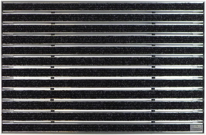 Emco Fussmatte eingelassen mit Rahmen 15 mm, Rips Anthrazit, Grösse:100x80cm, 100x80cm