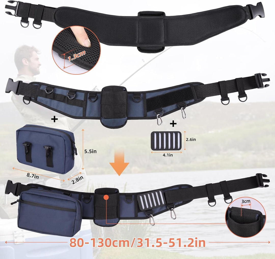 PELLOR Angeln Kampfgurt, 360° Verstellbarer Rutenhalter mit Eva-Polsterung, Einfacher Rutenhalter, A