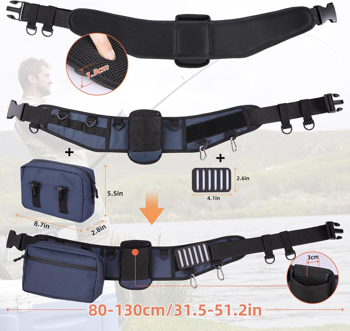 PELLOR Angeln Kampfgurt, 360° Verstellbarer Rutenhalter mit Eva-Polsterung, Einfacher Rutenhalter, A