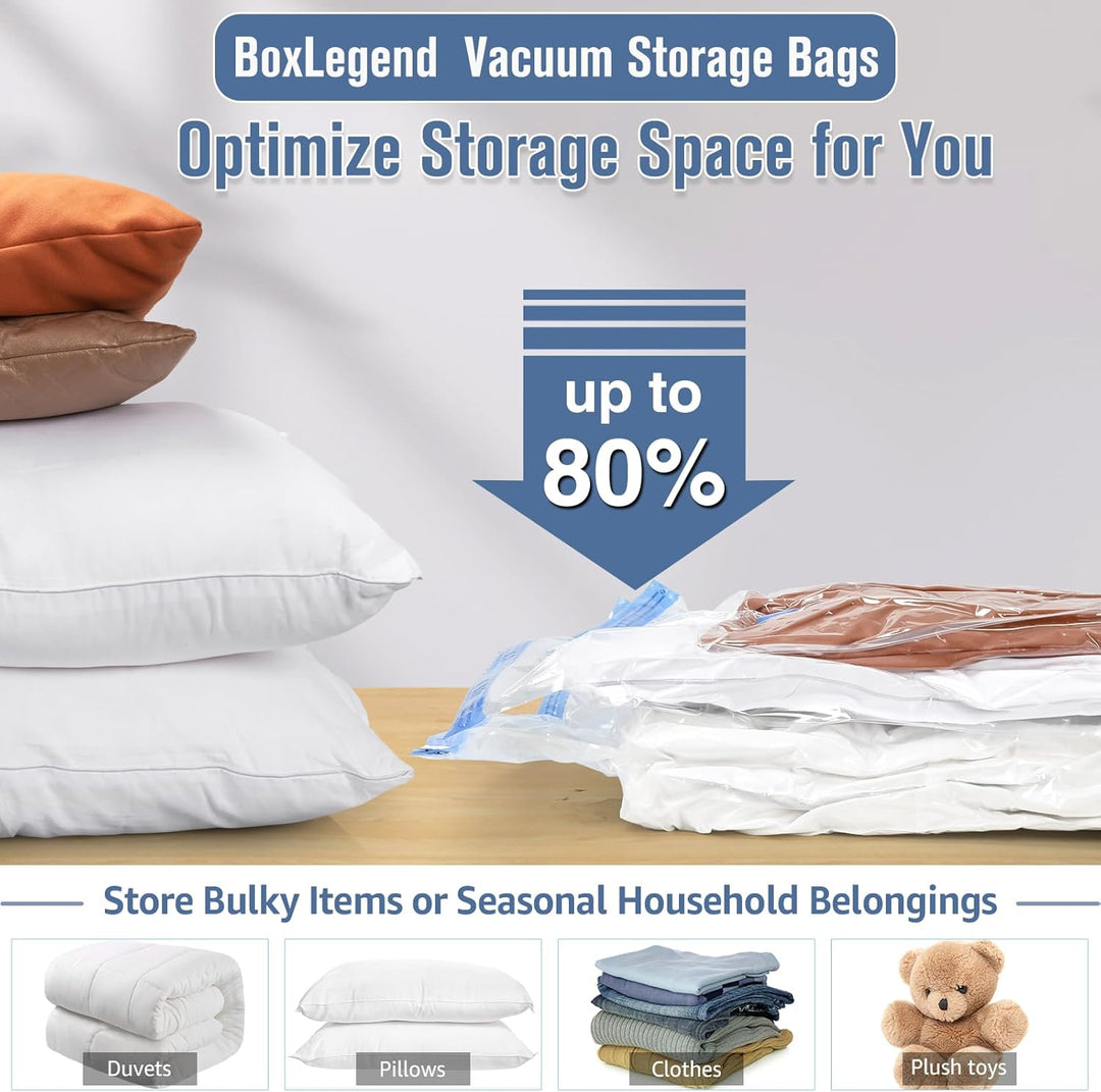 BoxLegend Vakuumbeutel für Kleidung 15 Stück (1XXL+2XL+5L+5M+2S) Vakuum Aufbewahrungsbeutel Kleiderb