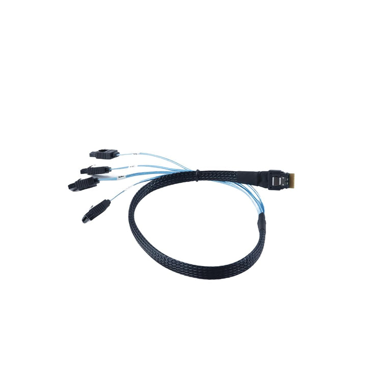 SAS SFF 8654 4i 38P zu SATA Server High Speed Datenkabel Schwarz 0,5 m Flachkopf Schnittstelle Kupfe