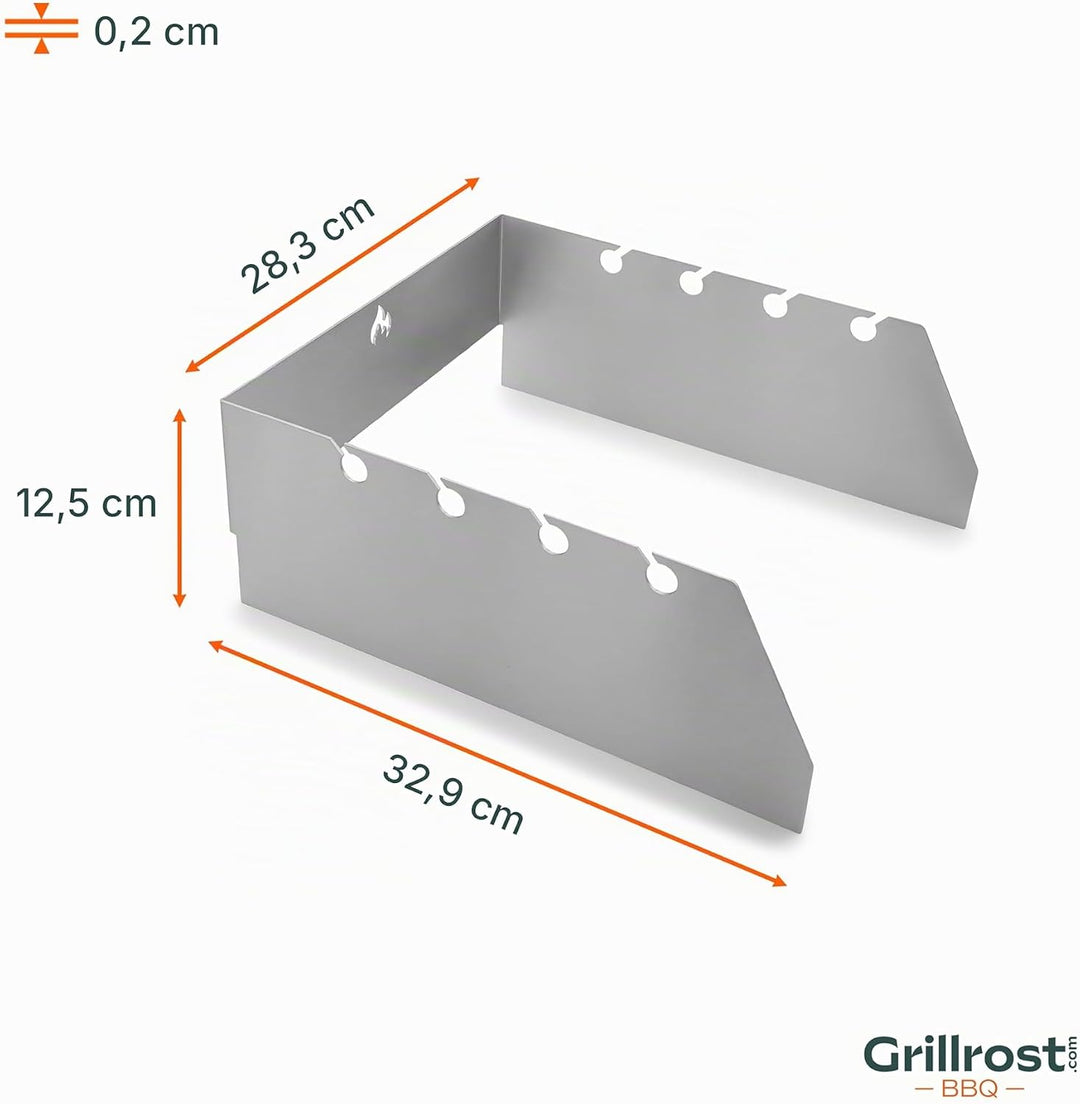 Grillrost.com Das Original Edelstahl Windschutz und Spiesshalter | für alle Broil King Imperial/Rega