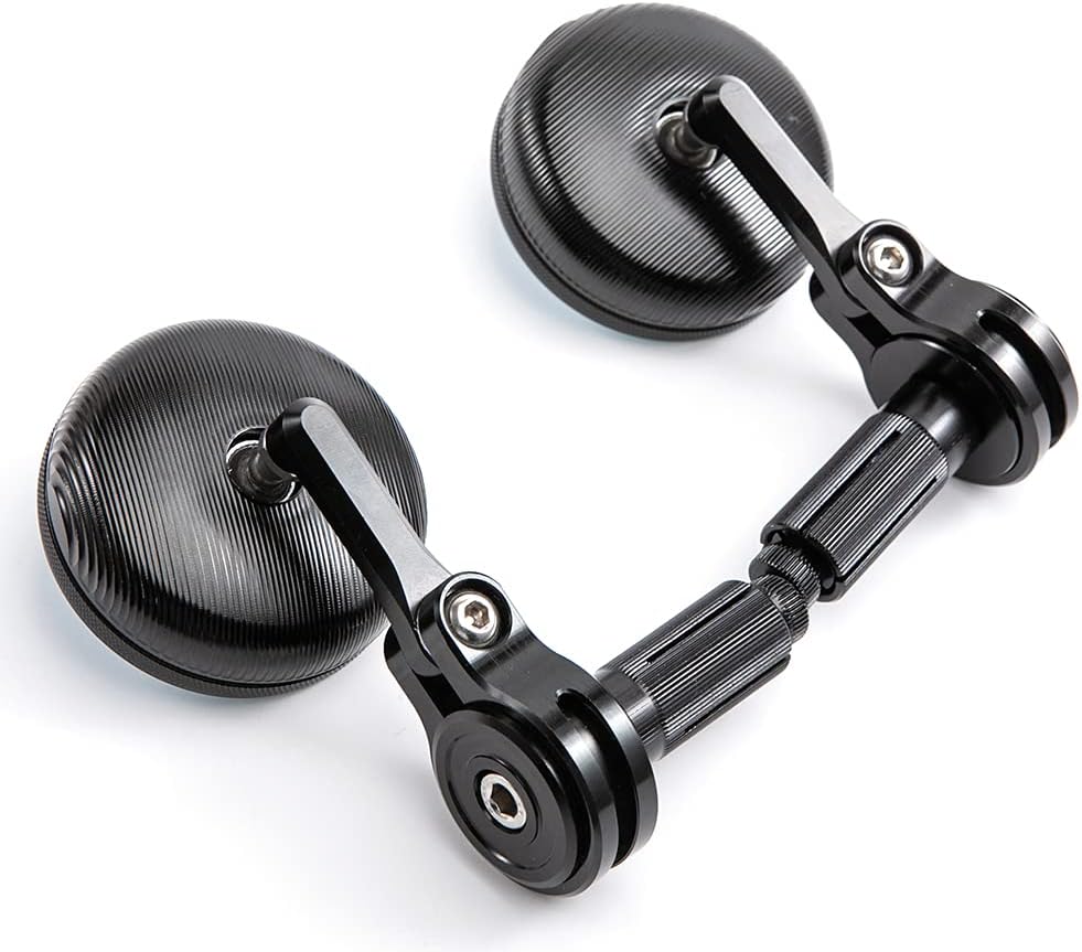 APEBAZY Motorradspiegel CNC Aluminium Rückansicht Rückspiegel Seitenspiegel #2 Schwarz, #2 Schwarz