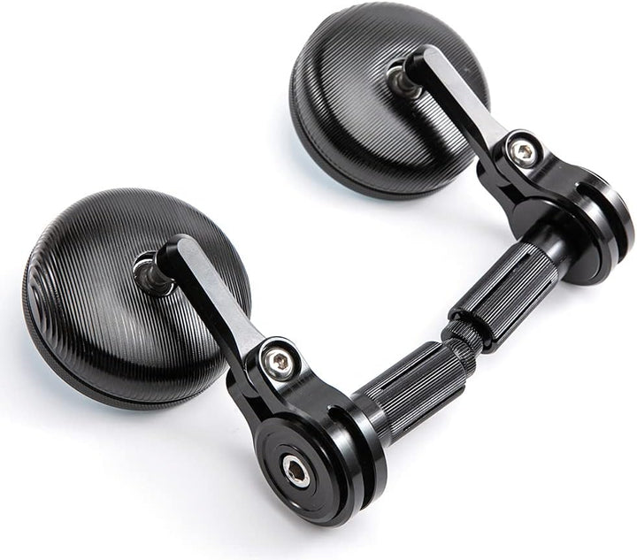 APEBAZY Motorradspiegel CNC Aluminium Rückansicht Rückspiegel Seitenspiegel #2 Schwarz, #2 Schwarz