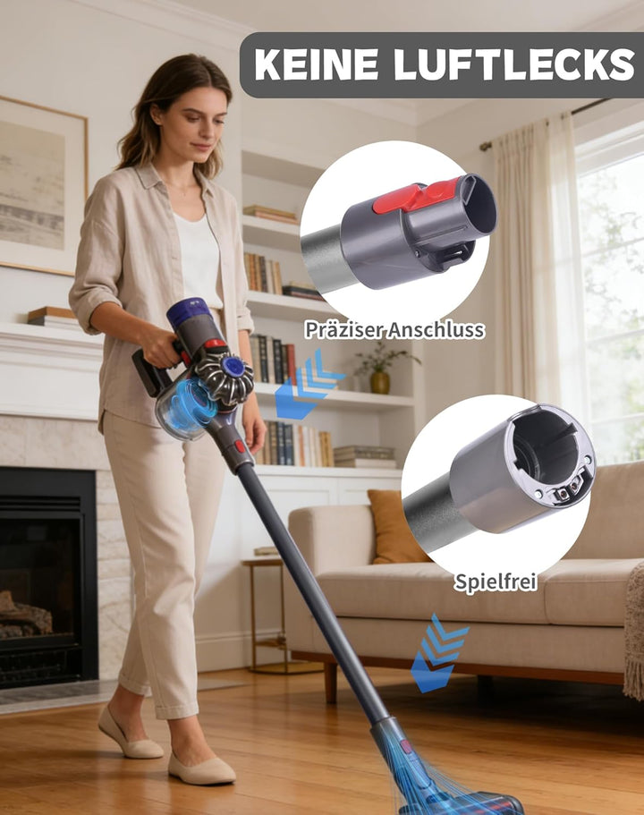 Verlängerungsrohr für Dyson V7 V8 V10 V11 V15 –Ersatz-Rohr aus Aluminium, Schnellverschluss, Robust