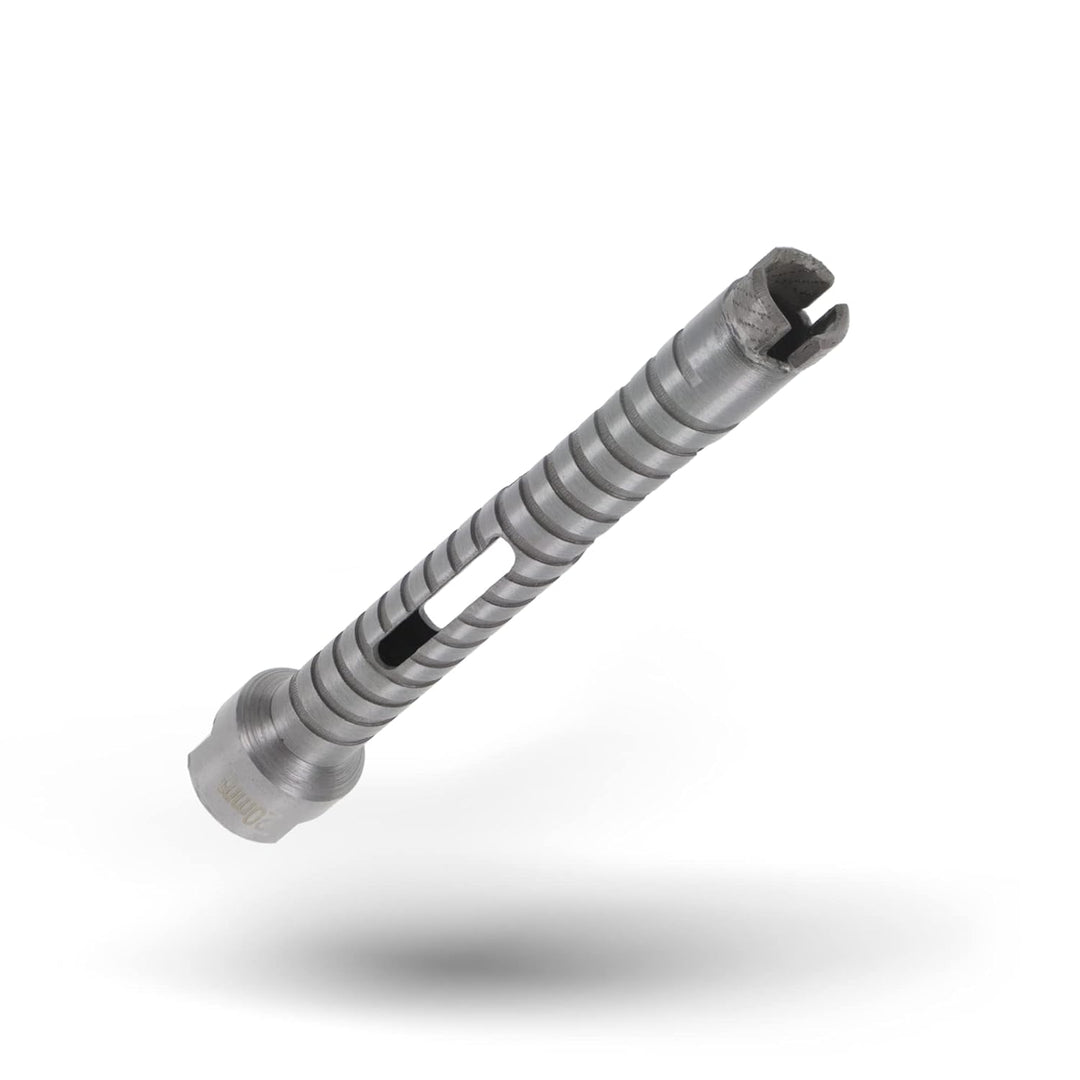 PRODIAMANT Diamant Bohrkrone ø 20mm Nutzlänge 150mm mit SDS Adapter lasergeschweisst für trocken Boh