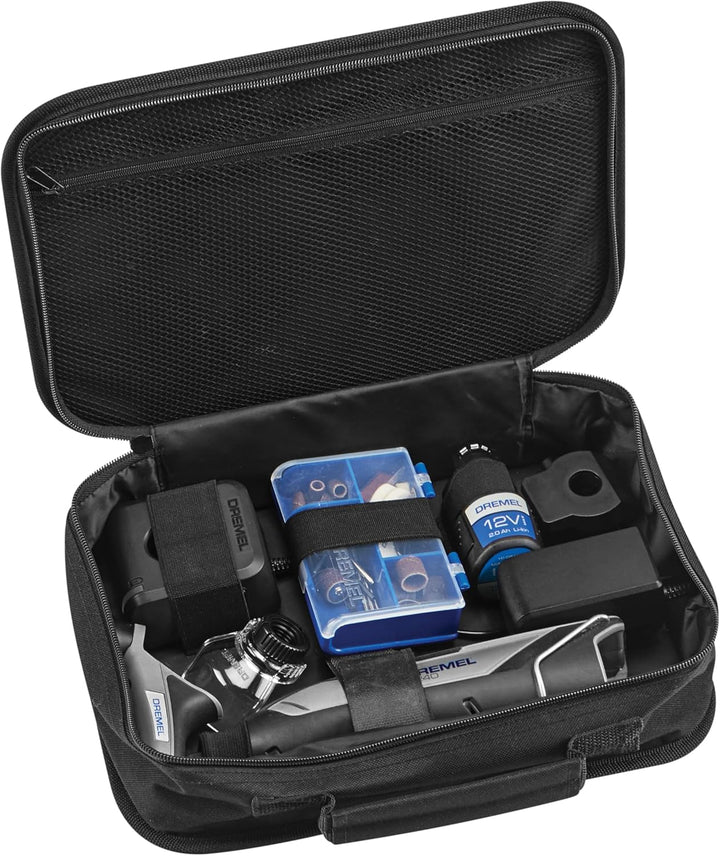 Dremel 8240 Akku-Rotationswerkzeug, 12V 3Ah Lithium-Ionen-Akku, Multifunktionswerkzeug Set mit 3 Auf
