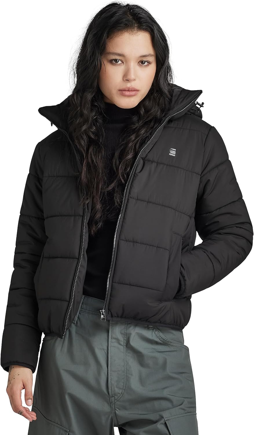 G-STAR RAW Damen Meefic Wmn Jackets L Schwarz (dk black D23538-D199-6484), L Schwarz (dk black D2353